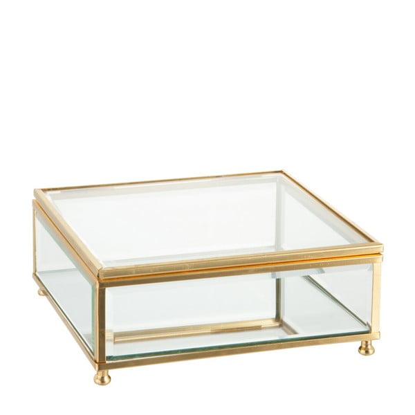 Casetă din sticlă pentru bijuterii J-Line Gold, 15 x 6 cm