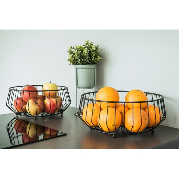 Coș metalic pentru fructe PT LIVING Linea, ø 34 cm, negru-image-1
