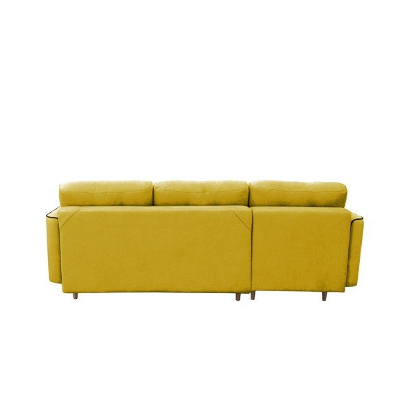 Colțar pe partea stângă Mazzini Sofas Ladybird, muștar, picioare în nuanță deschisă-image-1