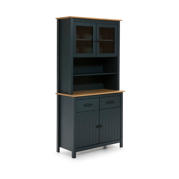 Vitrină albastru-închis din lemn de pin 90x180 cm Miranda – Marckeric-image-2