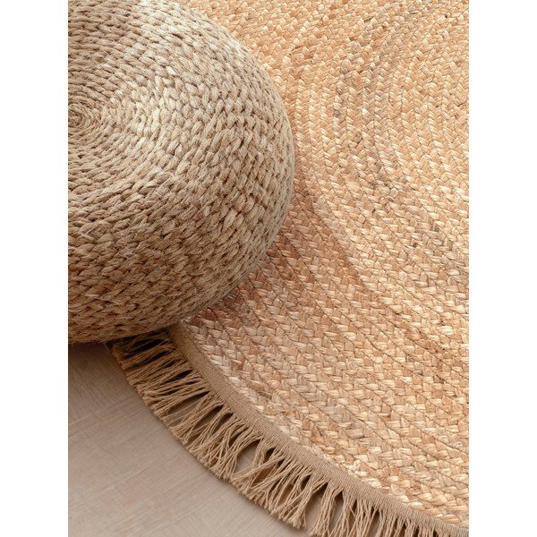 Covor în culoare naturală reversibil/țesut manual rotund din iută ø 200 cm Nuru – Hanse Home-image-3