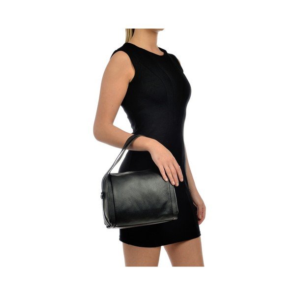 Geantă din piele Luisa Vannini Munto, negru-image-4