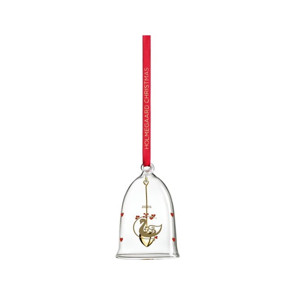 Ornament de Crăciun suflat manual din sticlă ø 5,5 cm Ann-Sofi Romme Annual Christmas Bell 2025 – Holmegaard