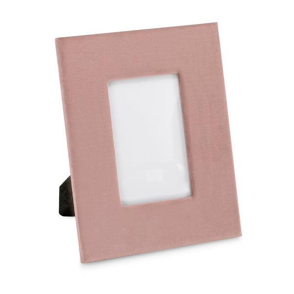 Ramă foto roz cu picior de susținere din plastic 19x24 cm Velvo – Restilo