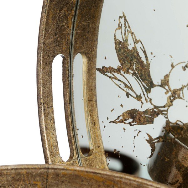 Tavă cu sticlă Ixia Gold Birds, auriu-image-2