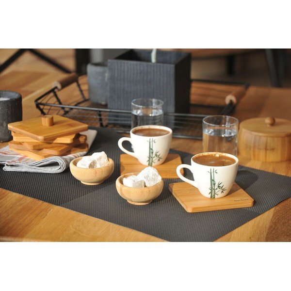 Set 6 suporturi din bambus pentru pahare Tilla-image-1