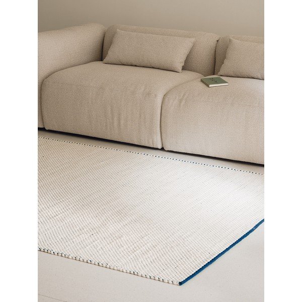 Covor albastru/bej țesut manual din lână 170x240 cm Lenu – noo.ma-image-1