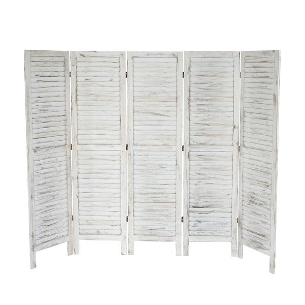 Paravan Mendler Shabby 228 cm, alb-image-1