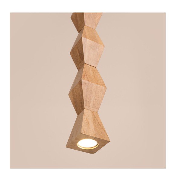 Lustră în culoare naturală din lemn de fag ø 8 cm Cubo – Sollux-image-4