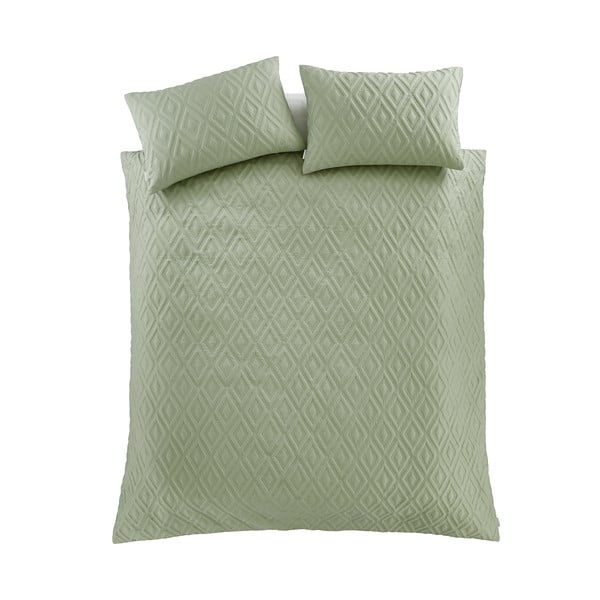Lenjerie de pat verde pentru pat de o persoană 135x200 cm Jacob Geo – Catherine Lansfield-image-2