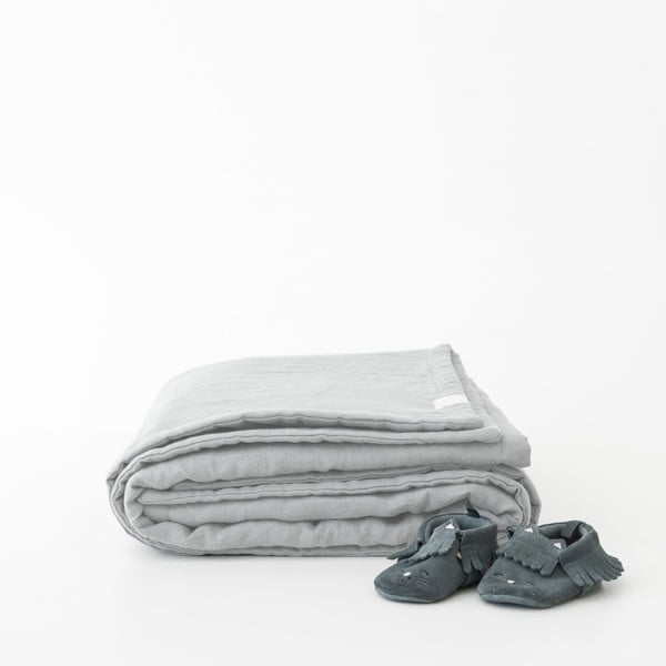 Pătură pentru copii gri din in 140x200 cm – Linen Tales