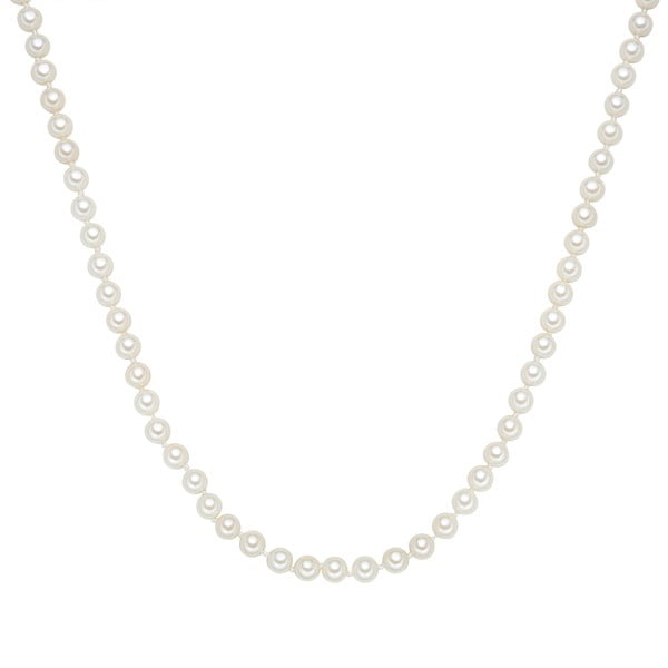 Lănțișor cu perle albe ⌀ 6 mm Perldesse Muschel, lungime 40 cm
