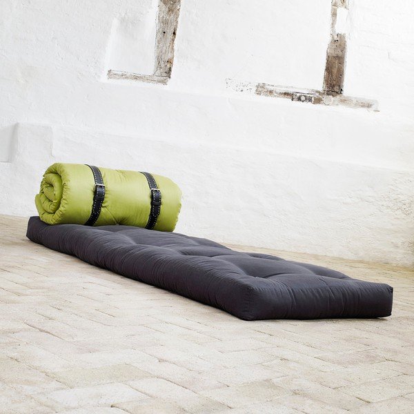 Fotoliu extensibil Karup Buckle Up Black/Lime-image-1