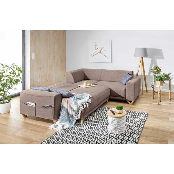 Colțar maro extensibil/cu spațiu de depozitare (cu colț pe partea dreaptă/în formă de ”L”) Classy Sophie – Miuform-image-4