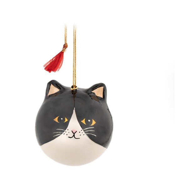 Ornament de Crăciun din hârtie 8 cm Black Cat – Sass & Belle