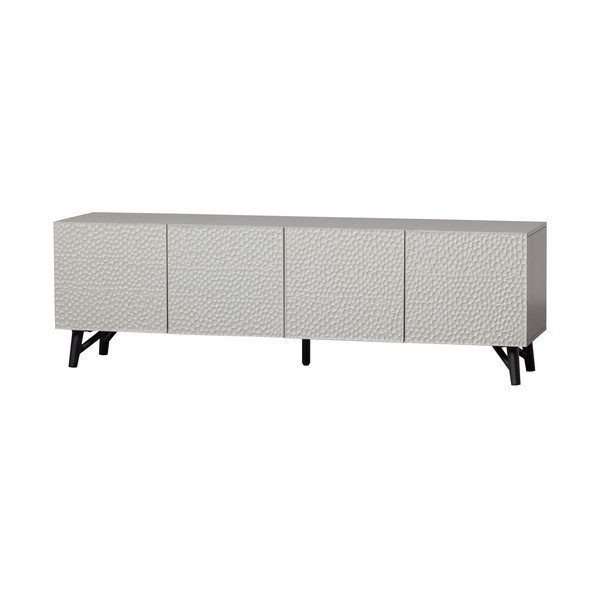 Comodă TV gri deschis din lemn de mango 185x56x46 cm Carved – WOOOD-image-2