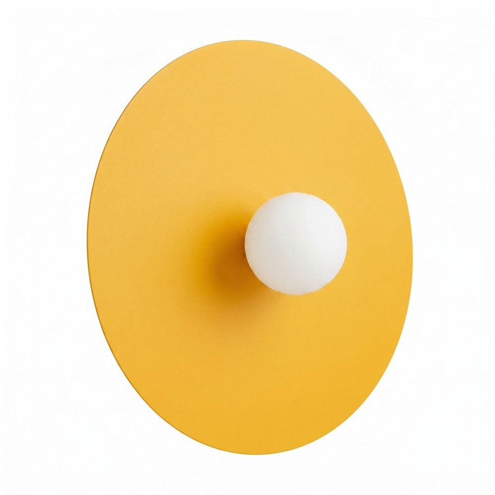 Aplică de perete galbenă din metal ø 50 cm AKE – Thoro