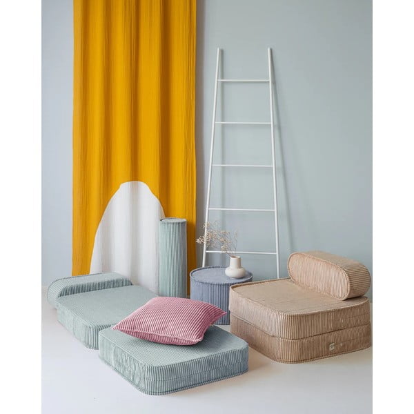 Pernă decorativă pentru copii roz cu tapițerie din catifea reiată Block – Wigiwama-image-1