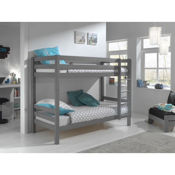 Pat pentru copii  gri supraetajat 90x200 cm PINO – Vipack-image-1