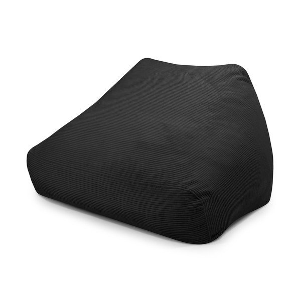 Fotoliu bean bag negru cu tapițerie din catifea reiată Sofa Snug – SLOWDOWN