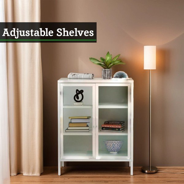 Vitrină albă din oțel 80x102x40 cm Acier – Premier Housewares-image-3