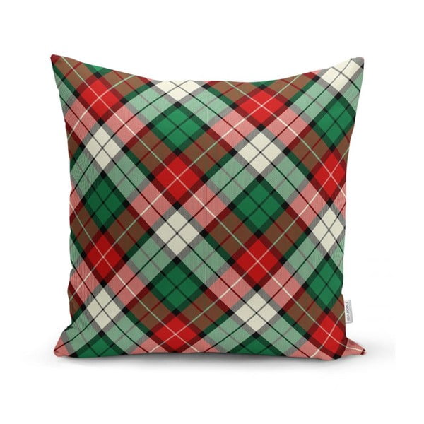 Față de pernă decorativă Minimalist Cushion Covers Flannel, 35 x 55 cm, verde - roșu