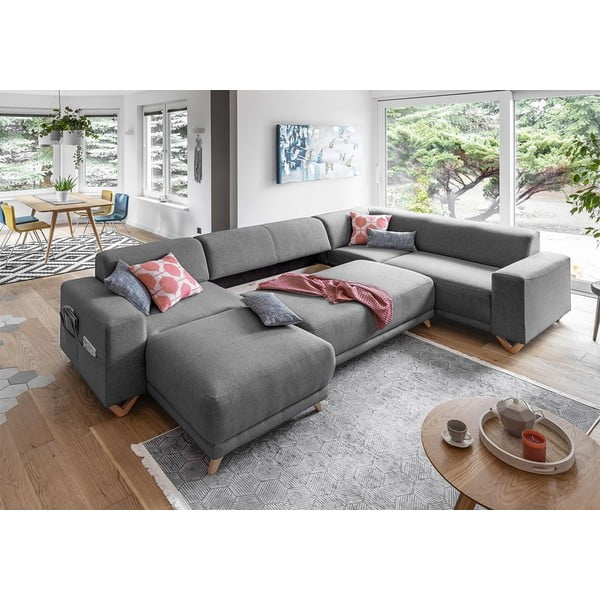 Colțar gri extensibil/cu spațiu de depozitare (cu colț pe partea dreaptă/în formă de "U") Classy Sophie – Miuform-image-4