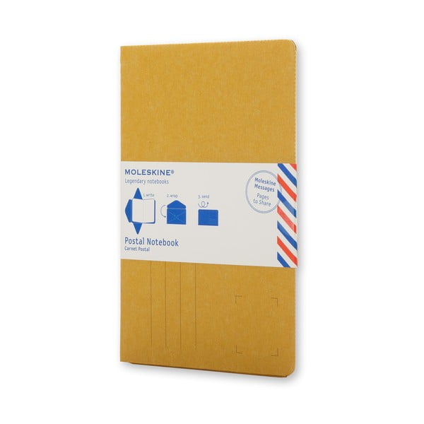 Caiet pentru notițe, plic, galben, Moleskine Postal L