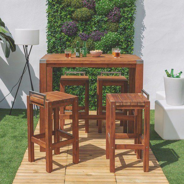 Scaun de bar de grădină  din lemn Norah – LDK Garden-image-1
