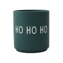 Cană din porțelan Design Letters Favourite Ho Ho Ho, verde închis