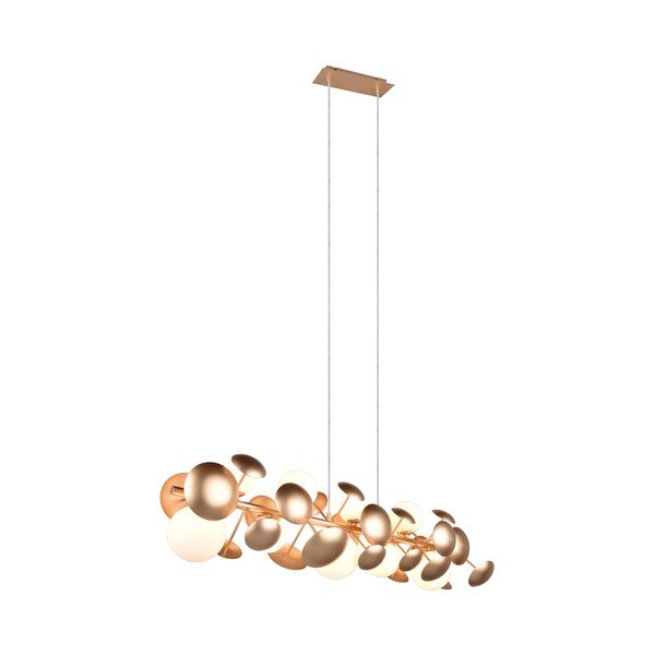 Lustră alb-auriu  cu abajur din sticlă Bubble – Trio Select-image-2