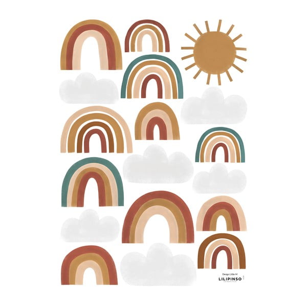Folie cu stickere 30x42 cm Cute Rainbows – Lilipinso