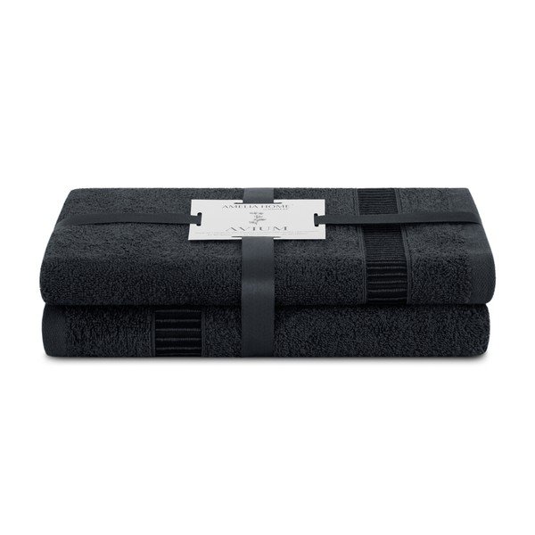 Prosoape de baie negre 2 buc. din bumbac din frotir Avium – Restilo