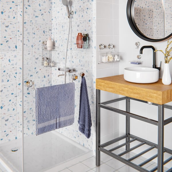 Cârlige argintii 4 buc. autoadezive din metal Bestlock Bath – Compactor-image-1