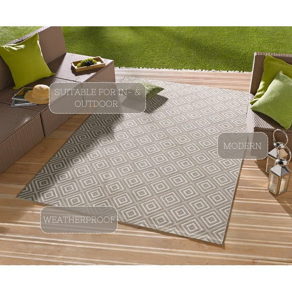 Covor de exterior NORTHRUGS Karo, 140 x 200 cm, gri-image-3