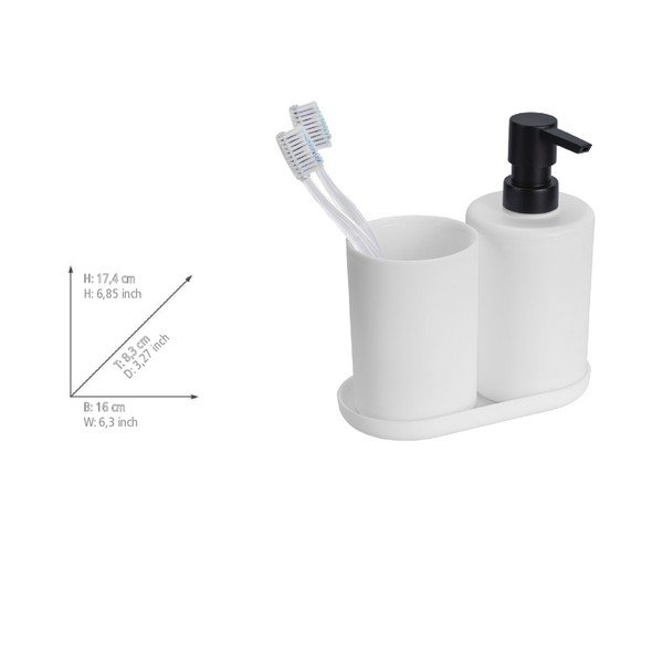 Set de accesorii de baie alb din plastic Fano – Allstar-image-3