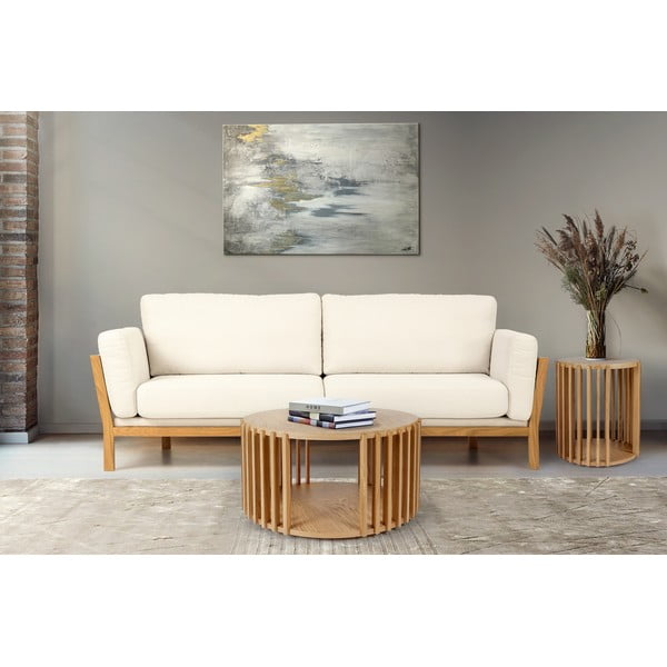 Măsuță auxiliară din lemn de stejar Woodman Drum, ø 53 cm-image-1