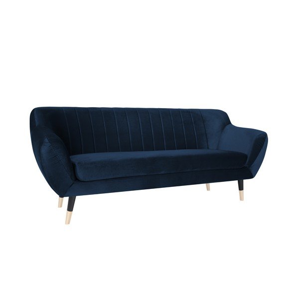 Canapea Mazzini Sofas BENITO cu picioare negre, albastru închis, 188 cm-image-2