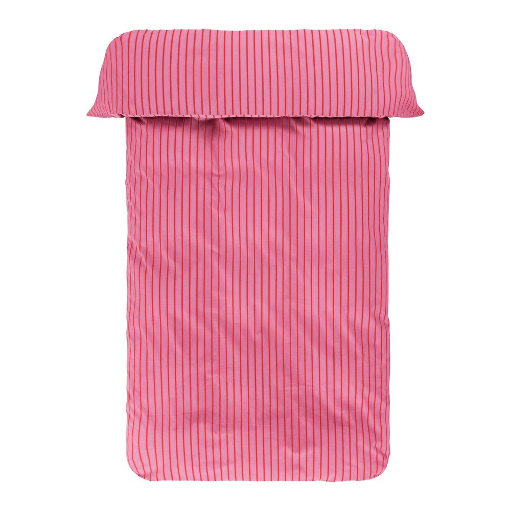Lenjerie de pat roșie/roz din bumbac organic pentru pat dublu/extinsă 200x220 cm Sima – Jotex