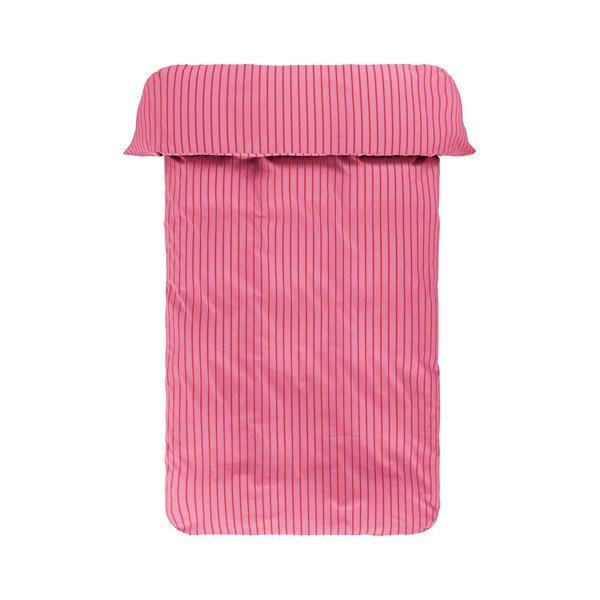 Lenjerie de pat roșie/roz din bumbac organic pentru pat dublu/extinsă 200x220 cm Sima – Jotex