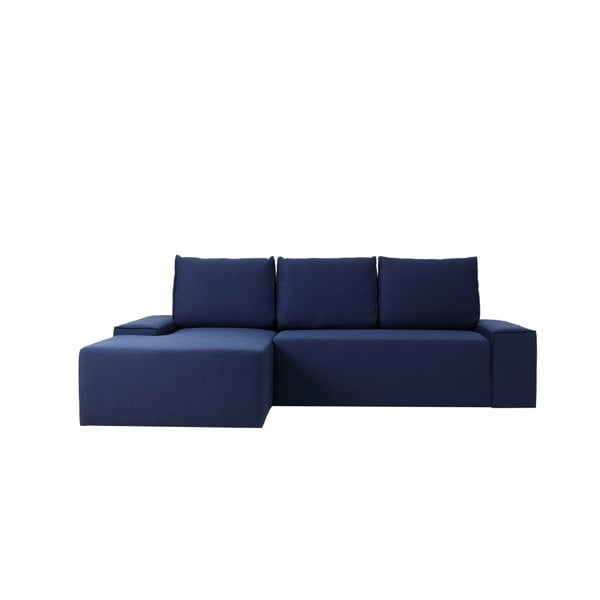 Canapea extensibilă cu șezlong pe partea stângă și spațiu pentru depozitare Custom Form Flopp, albastru
