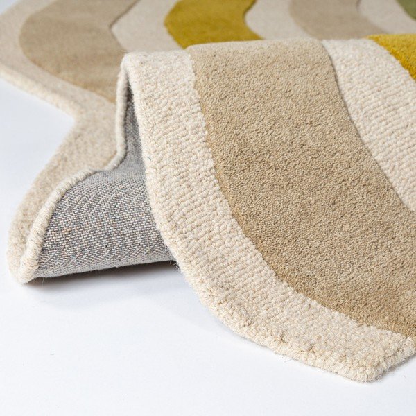 Covor tip traversă verde/în culoare naturală țesut manual din lână 80x300 cm Cascade Wool – Flair Rugs-image-3