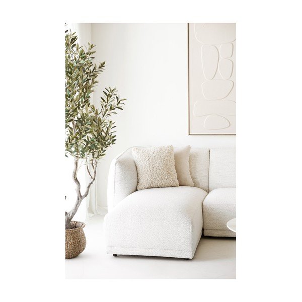 Colțar crem cu tapițerie din chenille (cu colț pe partea stângă/cu șezlong) Noor – House Nordic-image-4