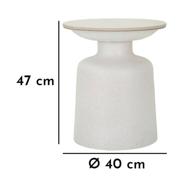 Măsuță auxiliară rotundă cu blat ceramic ø 40 cm Fush – Mauro Ferretti-image-3