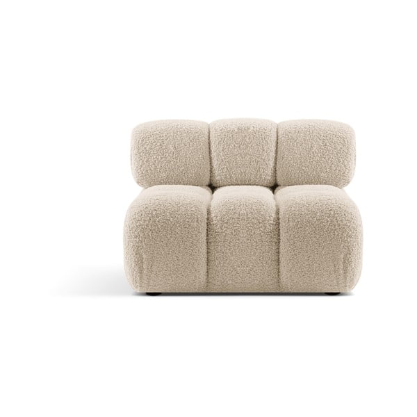 Modul pentru canapea modulară bej cu tapițerie din țesătură bouclé (de mijloc) Bellis – Micadoni Home