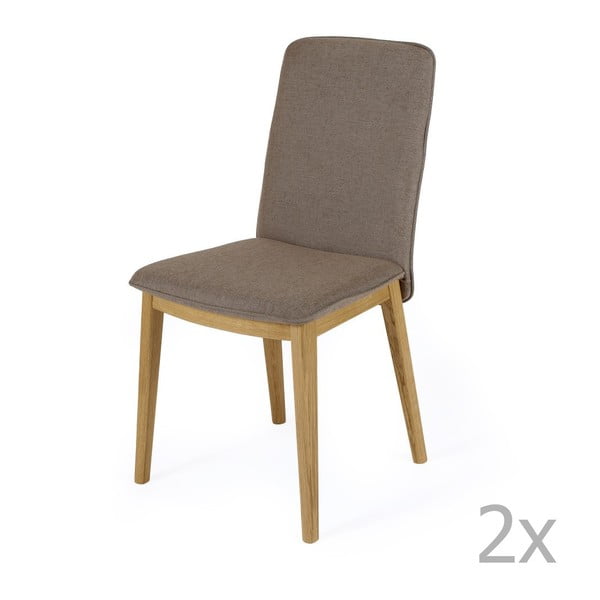 Set 2 scaune, structură din lemn de stejar Woodman Adra Naturo Medium