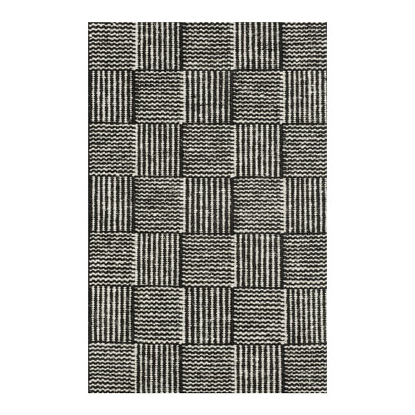 Covor țesut manual Linie Design Chess, 50 x 80 cm, alb - negru 