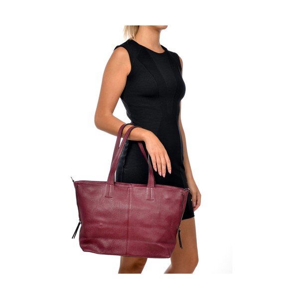 Geantă Tote din piele Roberta M Ambra, roșu-image-2
