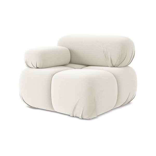 Modul pentru canapea modulară alb cu tapițerie din catifea (cu colț pe partea stângă) Lokua – Makamii-image-1