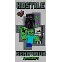 Prosop  pentru copii, gri, din bumbac 70x140 cm Minecraft Hostile Behaviour – Jerry Fabrics